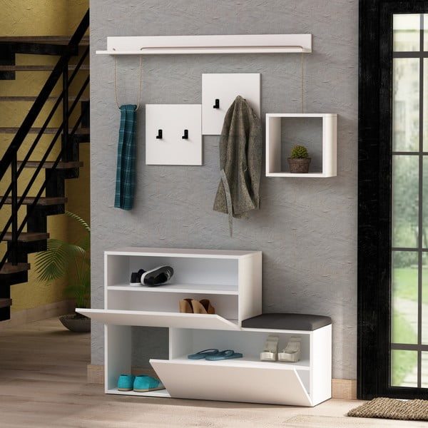 Комплект за антре в бял цвят Holdon - Kalune Design-image-2