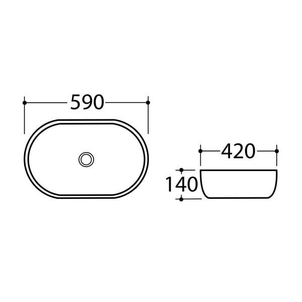Бежова керамична мивка 59x42 cm Dalma – Sapho-image-4