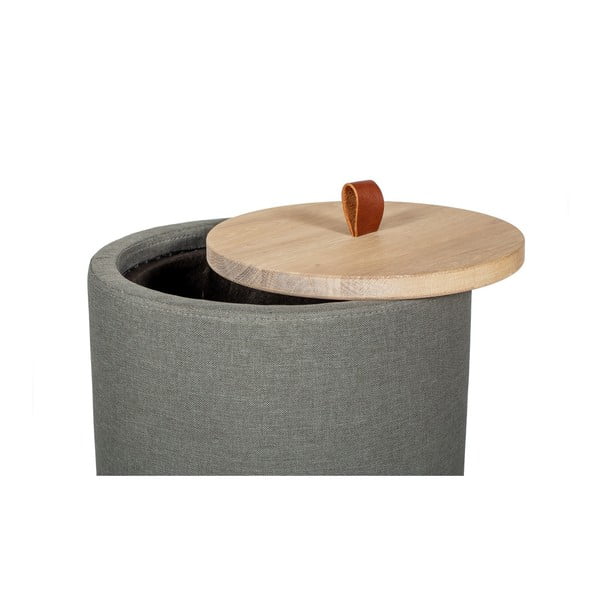 Odkládací stolek v zelenošedé barvě se snímatelnou deskou z dubového dřeva Askala Ibisco, ⌀ 36 cm-image-2