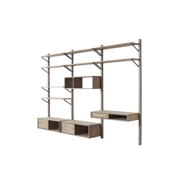 Police z dubového dřeva k nástěnné sestavě WOOOD Gyan-image-3