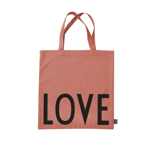 Тъмнорозова чанта от платно Love - Design Letters