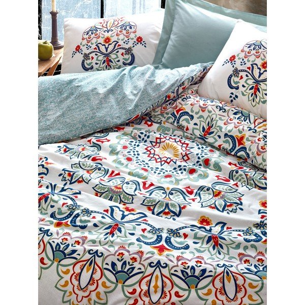 Памучно спално бельо с чаршаф Памучна кутия Sezan, 200 x 220 cm - Mijolnir-image-1