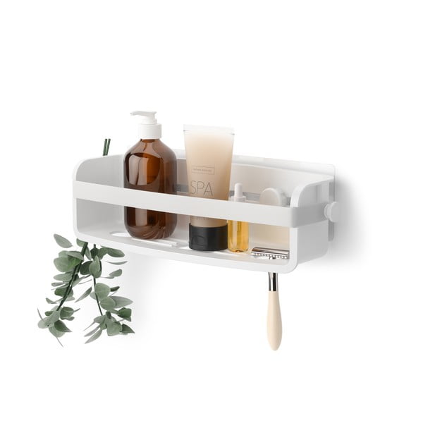 Бял самоносещ рафт за баня, изработен от рециклирана пластмаса Flex Adhesive - Umbra-image-4