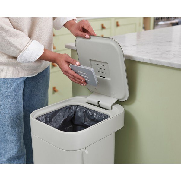 Бежов стоманен кош за отпадъци с педали 40 л Porta - Joseph Joseph-image-1