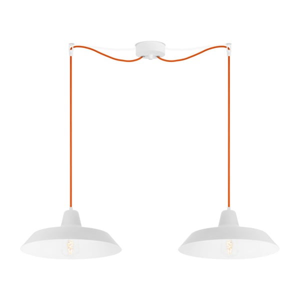 Оранжева висяща лампа с 2 бели абажура Cinco - Bulb Attack