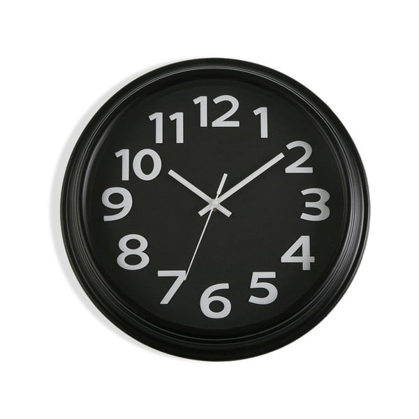 Черен стенен часовник In Time, ⌀ 32,7 cm - Versa
