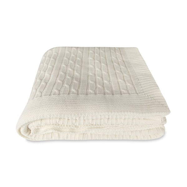Бяло памучно одеяло Softy, 130 x 170 cm - Homemania Decor