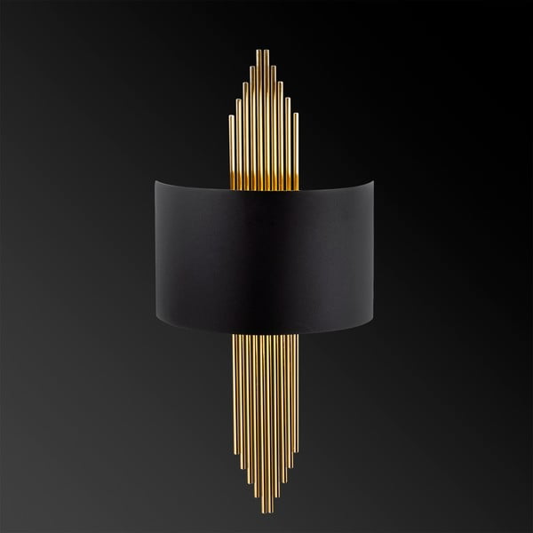 Черна/ в златист цвят стенна лампа Rayi – Opviq lights-image-3
