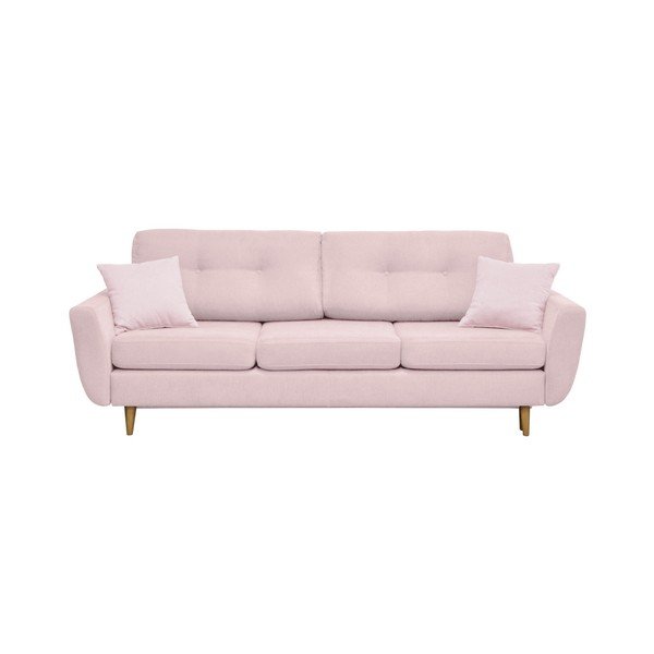 Růžová rozkládací pohovka se světlými nohami Mazzini Sofas Rose-image-2