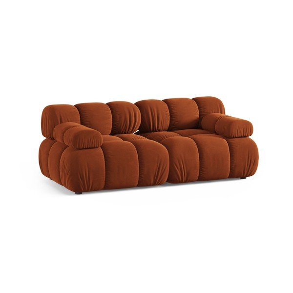 Теракотен кадифен модулен диван 188 cm – Micadoni -image-1