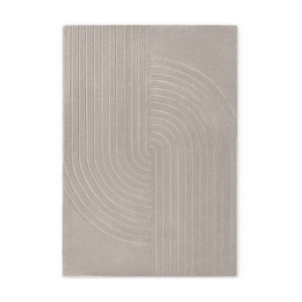 Светлосив ръчно изработен вълнен килим 120x180 cm Arcura – Vikosa
