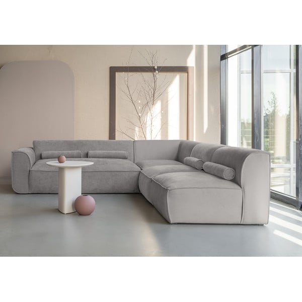 Светлосив ъглов диван (десен ъгъл) Flex Felix – Miuform-image-1