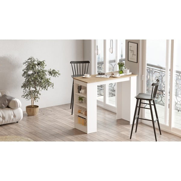 Бар маса с дъбов плот 52x120 cm Peru - Marckeric-image-1