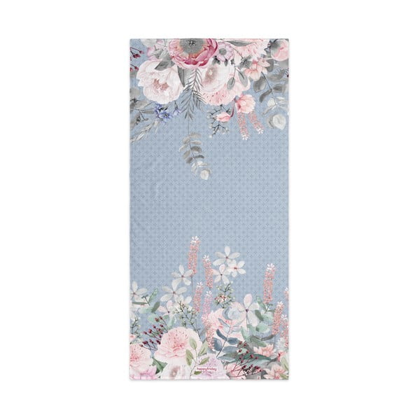 Синьо-розова кърпа за баня 70x150 cm Soft bouquet - Happy Friday