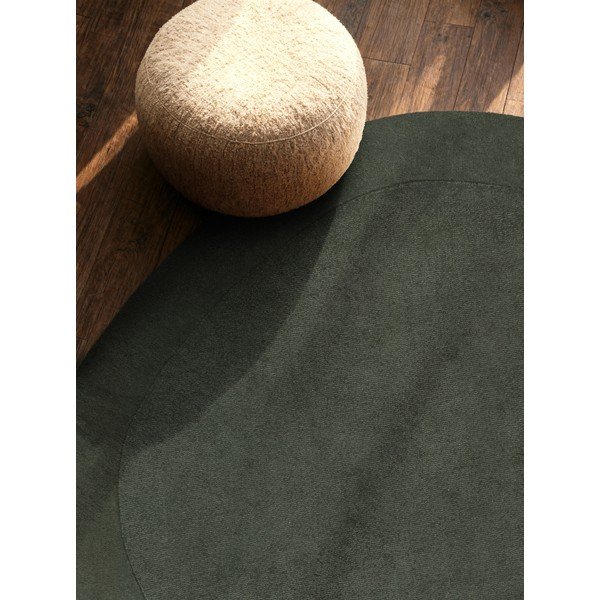 Тъмнозелен ръчно изработен кръгъл килим със смес от вълна ø 160 cm Kari Organic – Villeroy&Boch-image-2