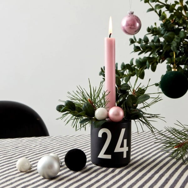 Черен порцеланов свещник - Design Letters-image-3