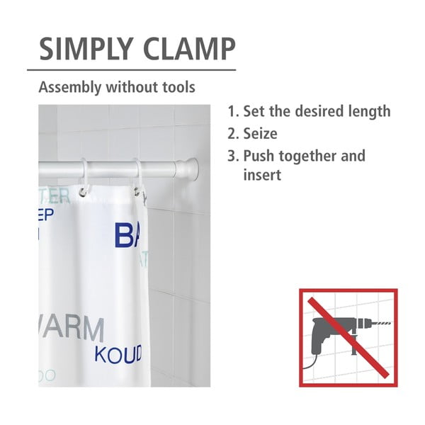 Бял прът за душ завеса 110 - 185 cm – Wenko-image-4