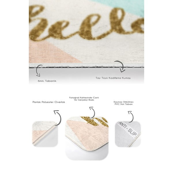 Кремави златни кадифени постелки за баня в комплект от 2 бр. 60x100 cm Hello – Mila Home-image-3