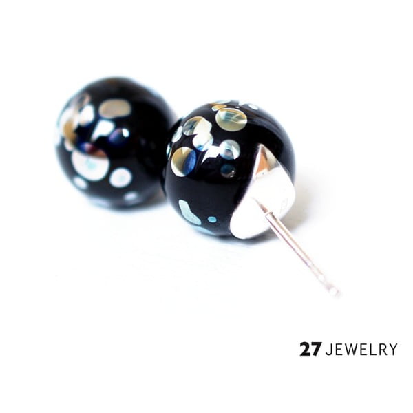 Сребърни обеци Splash от стъкло - 27jewelry