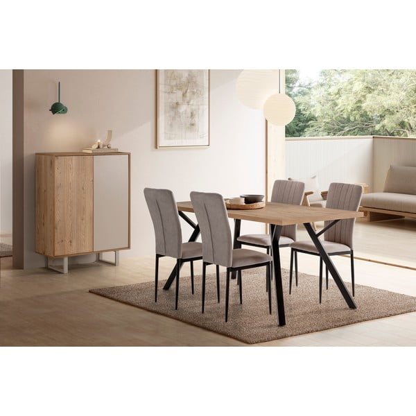 Светлосиви трапезни столове в комплект от 4 бр. Holly – Marckeric-image-1