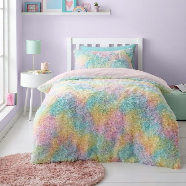 Единично  детско спално бельо от микроплюш 135x200 cm Rainbow Cuddly – Catherine Lansfield