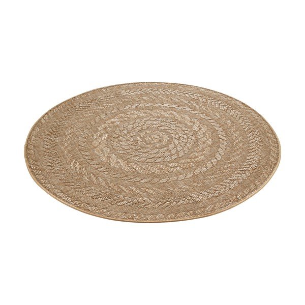 Бежов кръгъл килим за открито и закрито ø 200 cm Almendro – Hanse Home-image-3