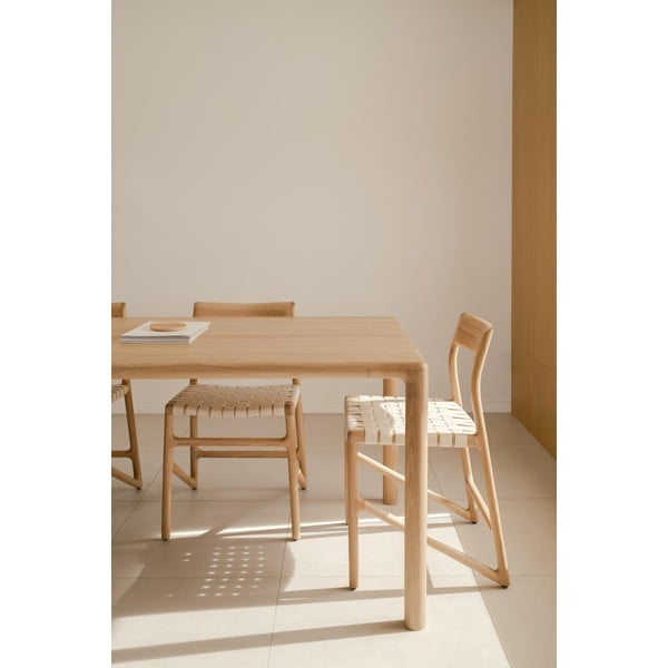 Трапезна маса от масивен дъб 90x200 cm Derven – Gazzda-image-1