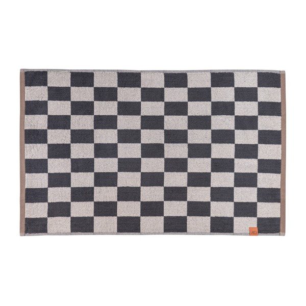 Антрацитен/бежов килим за баня за душ от органичен памук 50x80 cm Retro – Mette Ditmer Denmark