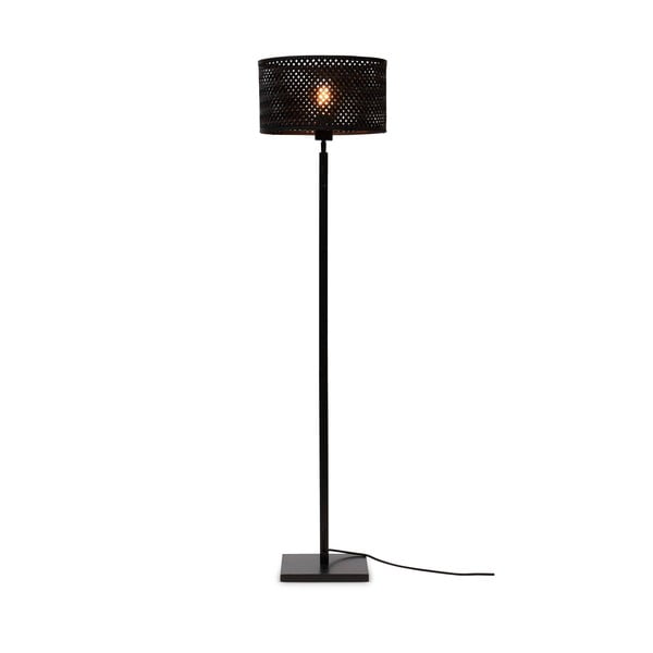 Черна подова лампа с бамбуков абажур (височина 128 cm) Java - Good&Mojo