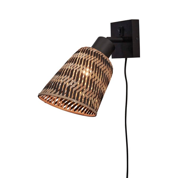 Стенна лампа в черно-природен цвят ø 15 cm Java - Good&Mojo