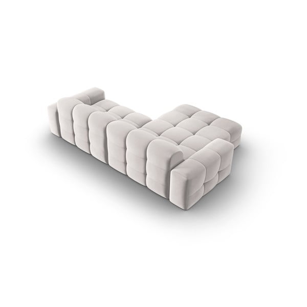 Ъглов диван от светлосиво кадифе (ляв ъгъл) Kendal - Micadoni Home-image-4
