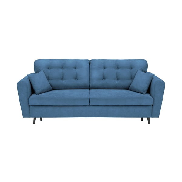 Син триместен разтегателен диван с място за съхранение Lyon - Cosmopolitan Design