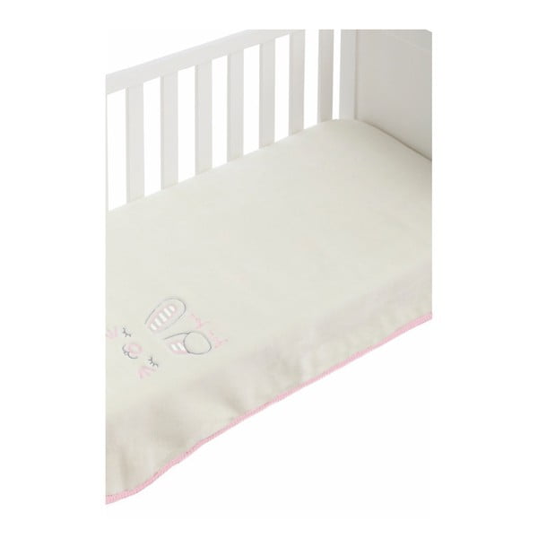 Бебешко одеяло с розови детайли Заек, 110 x 140 cm - Naf Naf