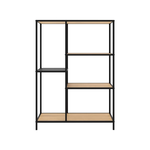 Библиотека от декор от дъб в черен и естествен цвят 80x112x35 cm Altino – Unique Furniture