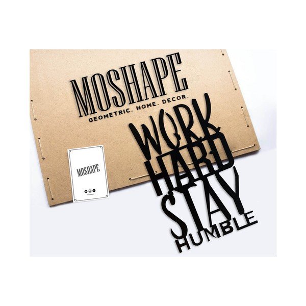 Черна метална декорация за стена Work Hard Stay Humble - Unknown-image-1