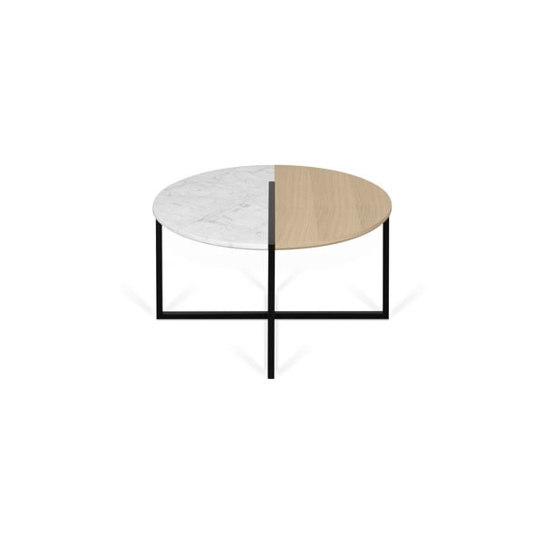 Кръгла маса за кафе с дъбов плот ø 80 cm Sonata - TemaHome