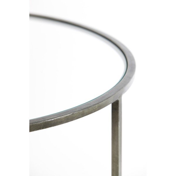 Кръгли масички за кафе от сиво стъкло в комплект от 2 бр. ø 75 см Duarte - Light & Living-image-4