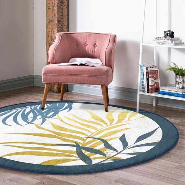 Кръгъл килим подходящ за пране и за прахосмукачки роботи ø 120 cm Comfort – Mila Home-image-4