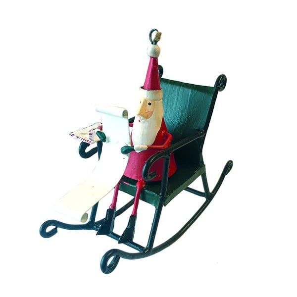 Висяща коледна украса Santa on Rocking Chair - G-Bork