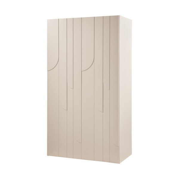 Светлосив гардероб от масивен бор 110x200x57 cm Rain – WOOOD