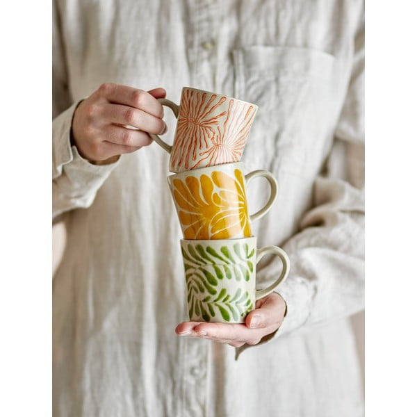 Глинени чаши в комплект от 3 бр. за капучино 205 ml Fauni – Bloomingville-image-1