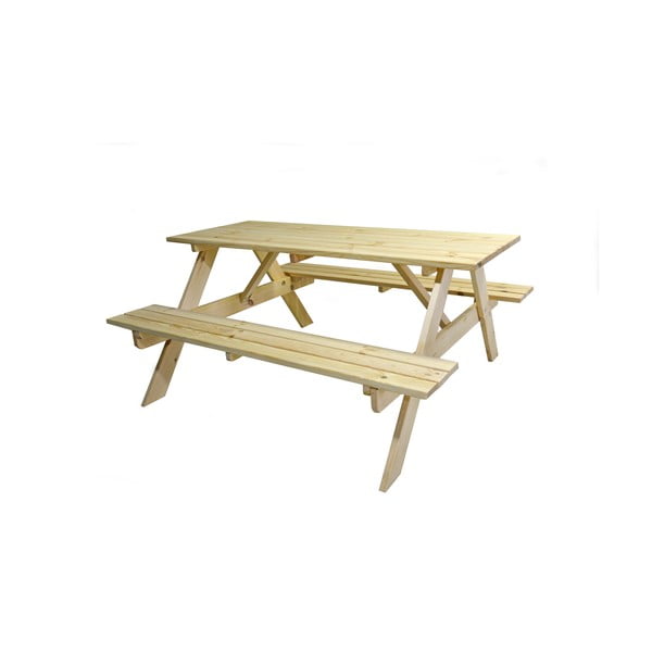 Градински комплект за хранене от борова дървесина за 4 души Piknik - Rojaplast-image-2