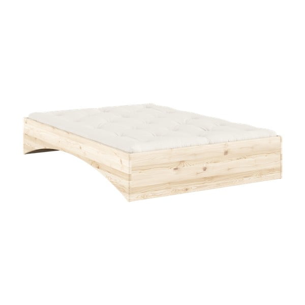 Двойно легло от масивен бор без табла в естествен цвят 140x200 cm Orbit – Karup Design-image-4