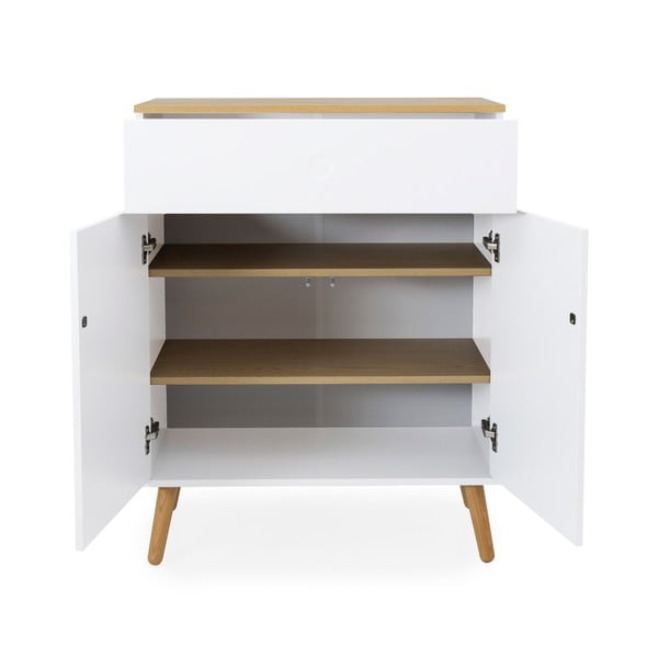 Бял скрин с дъбови крака, ширина 79 см Dot - Tenzo-image-2