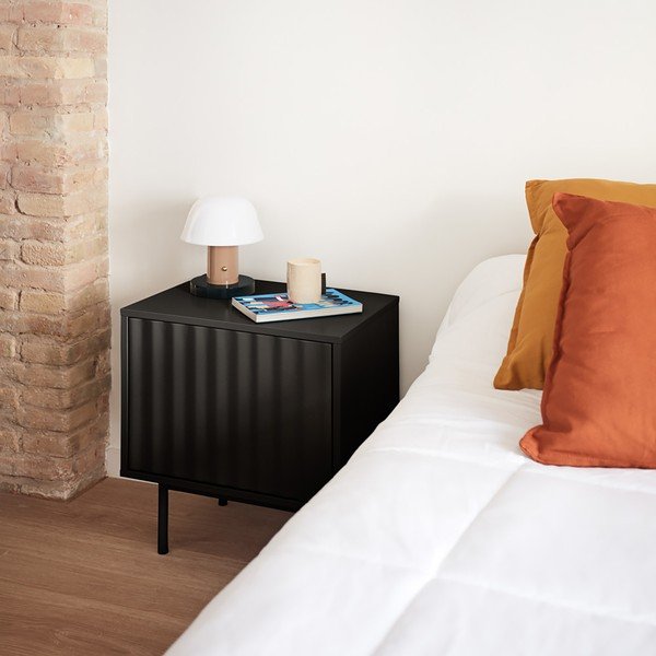 Черно матово нощно шкафче Sierra – Teulat-image-1