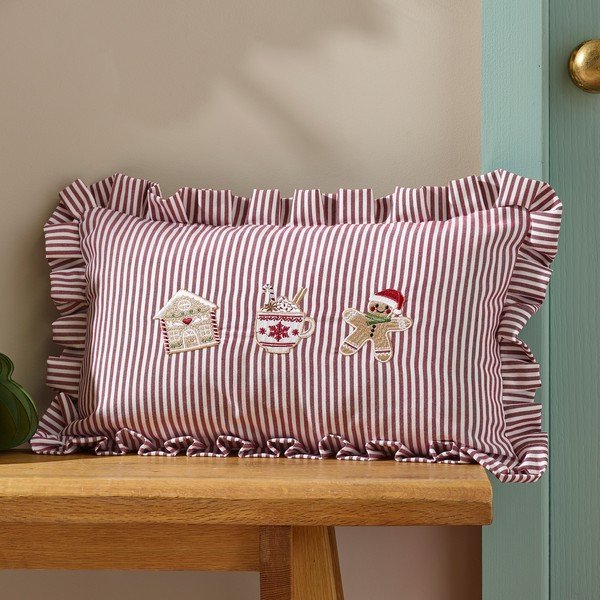 Декоративна възглавница с коледен мотив 30x50 cm Christmas Gingerbread Stripe – Catherine Lansfield-image-1