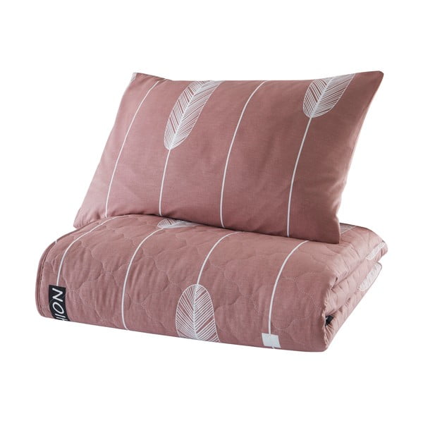 Розова покривка за легло с калъфка за възглавница от памук ranforce , 180 x 225 cm Modena - Mijolnir