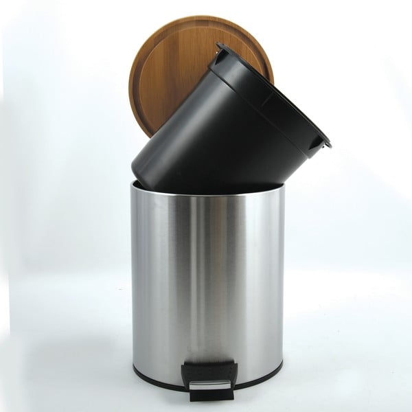 Стоманено кошче за боклук с педал в матово сребрист цвят 5 l   Adonis – Spirella-image-2