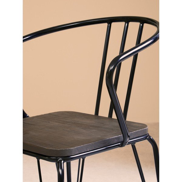 Черен/в естествен цвят трапезен стол от масивен бряст District – Premier Housewares-image-4