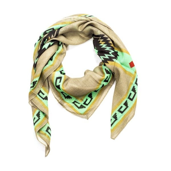 Vlněný šátek s kašmírem Lou Lou Turquoise, 130x130 cm